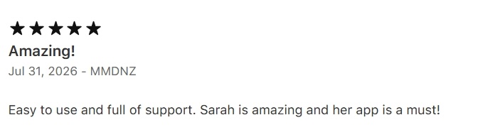Five-star RESET App Store review