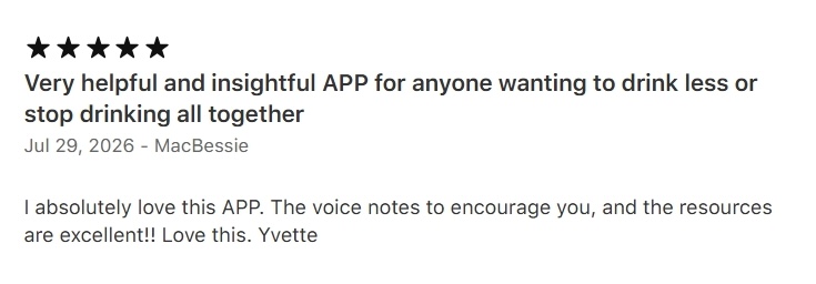 Five-star RESET App Store review