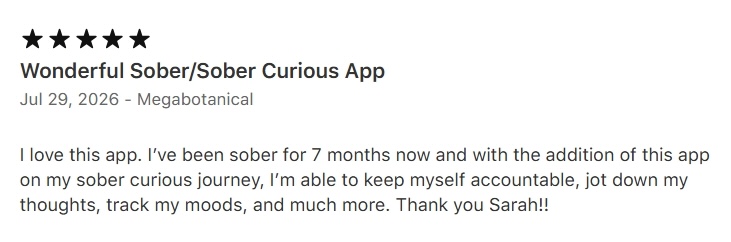 Five-star RESET App Store review