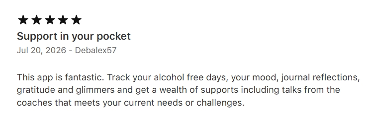 Five-star RESET App Store review